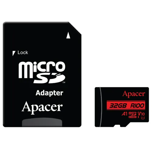 Apacer R100 Micro SDHC/SDXC UHS-1 U1 V10 A1 32GB Memory Card with Adapter